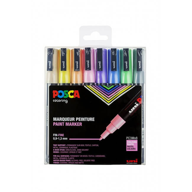 POSCA PC 3M 8 PAKKE PASTEL