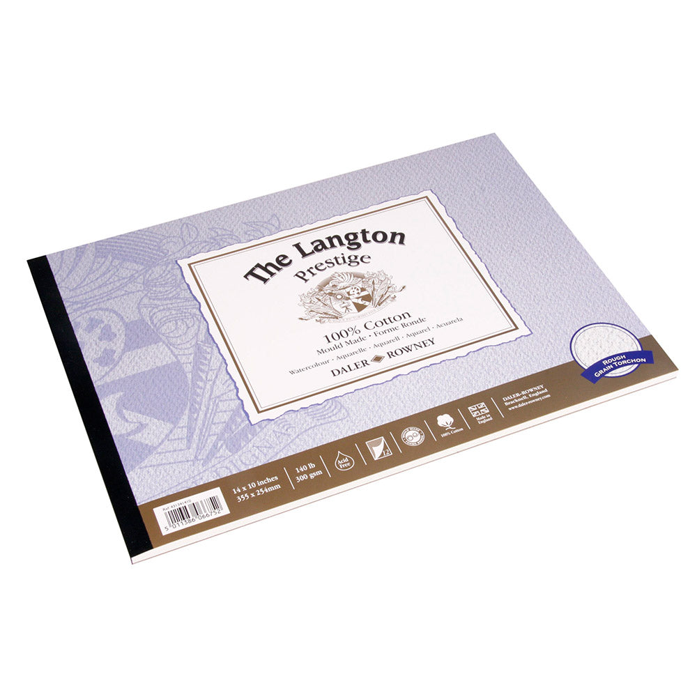 The Langton Prestige Akvarelpapir 100% bomuld 300 gr. Rough