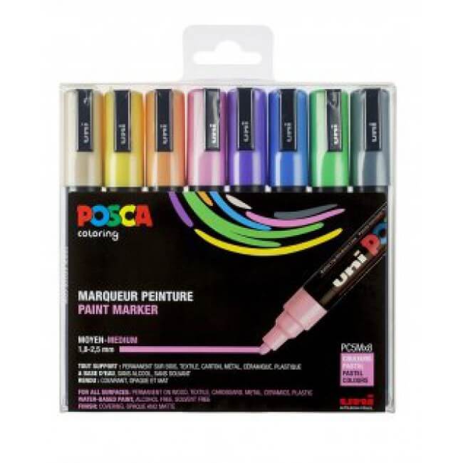 Posca PC 5M 8 pakke pastel