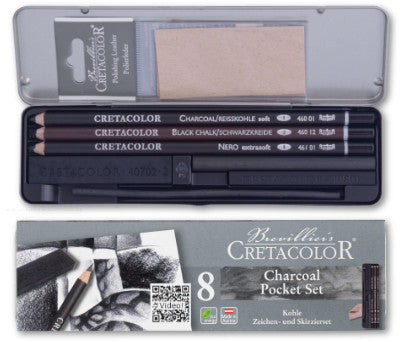 Cretacolor Charcoal Drawing sæt 8 stk.
