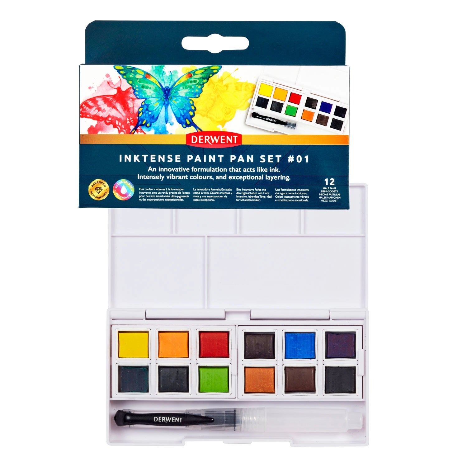 Derwent Inktense Paint Pan Set 12stk.