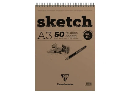 Clairefontaine skitseblok m. spiralryg