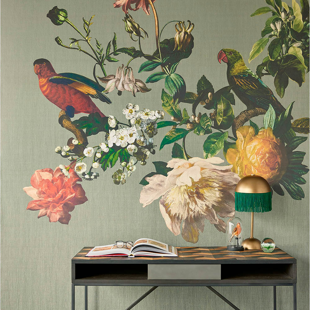 Wall Panels Big Birds Sage Green 307402