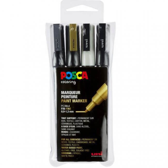 Posca PC 3M 4 pakke Guld