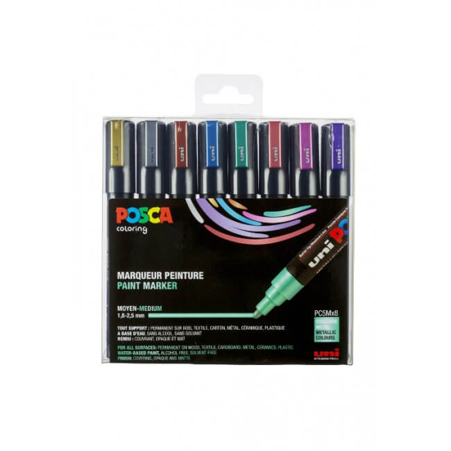 Posca PC 5M 8 pakke metallic