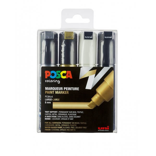 Posca PC 8K 4 pakke guld