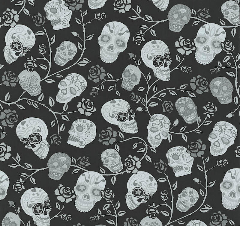 Tapet skulls sort 1338310