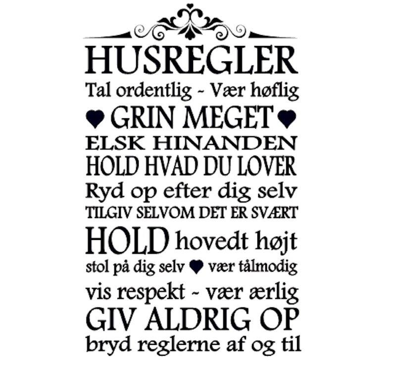 Wallsticker Husregler